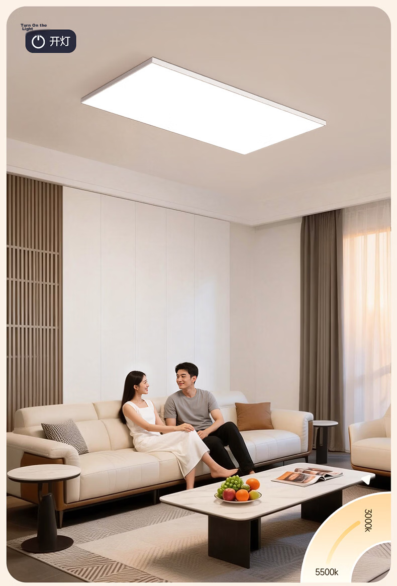 Huipu Ceiling Light, Living Room Lamp, Puli Guang Electric Eye Protection, Ultra-Thin Simple Smart Control Bedroom Light, Whole House Lighting Set, Chenzhi Guang 25