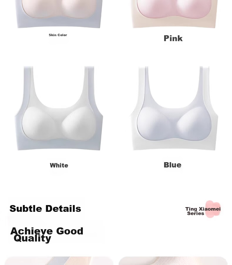 GRACEWELL Silk Latex Cup Student Sports Bra Lift Vest Seamless Light Shaping Developmental Girl Bra 2XL 22