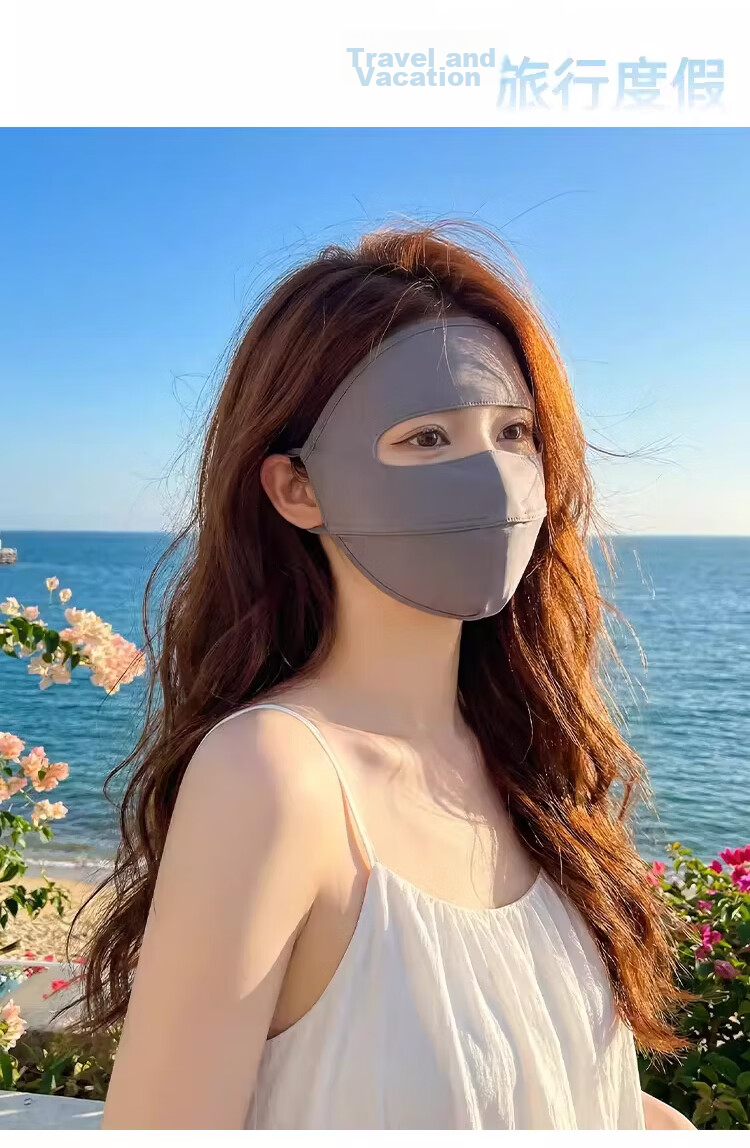 XUEXIMAN Ice Silk Sun Protection Face Mask for Women, Cool And Breathable Full Face Mask, UV Protection, Face-Shaping, Lightweight Face Cover 14