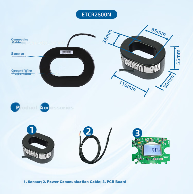 ETCR Online Ground Resistance Tester with Ground Current Measurement, Explosion-Proof Certified, RS485/4G Communication 18