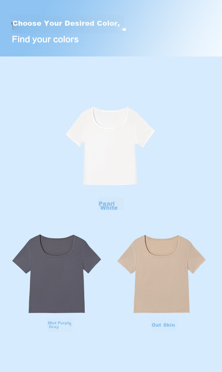 Hodo Women's T-Shirt 10A Antibacterial Smooth Modal Stretch Ribbed Slim Fit Versatile Short Sleeve Top 11