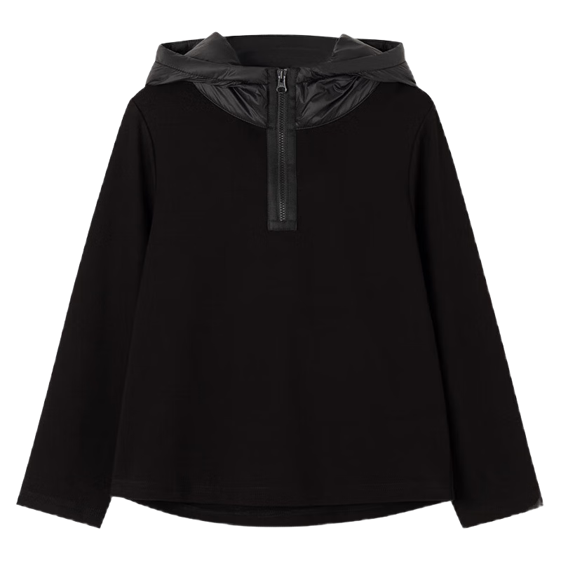 Hacikis Kids Children's Jacket Simple Loose Versatile Hoodie Boys Girls Spring Autumn New Black 150