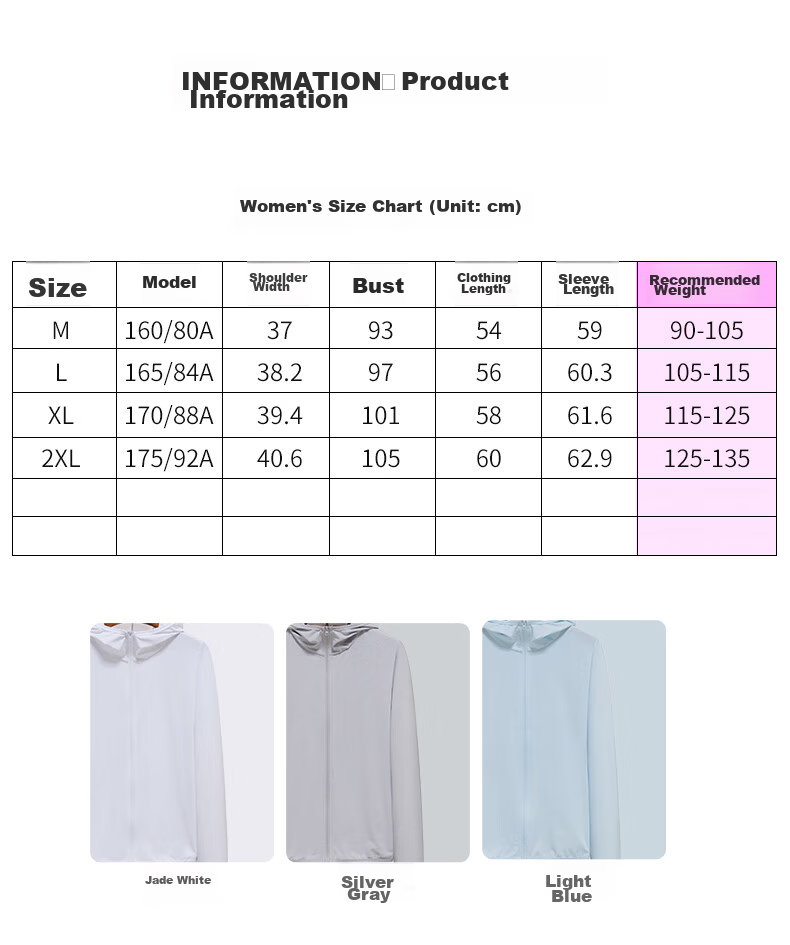 JEANSWEST Women's Summer Ice Silk Cooling UV Protection UPF50+ Breathable Outdoor Jacket Light Blue M 11