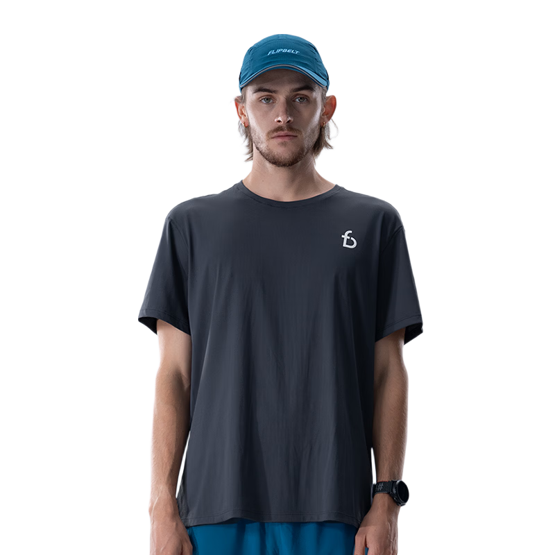 FlipBelt Training Short-Sleeve Shirt, Men's Summer Round Neck Quick-Dry Shirt, Antibacterial Breathable Silver Ion T-Shirt, Sports Running Top