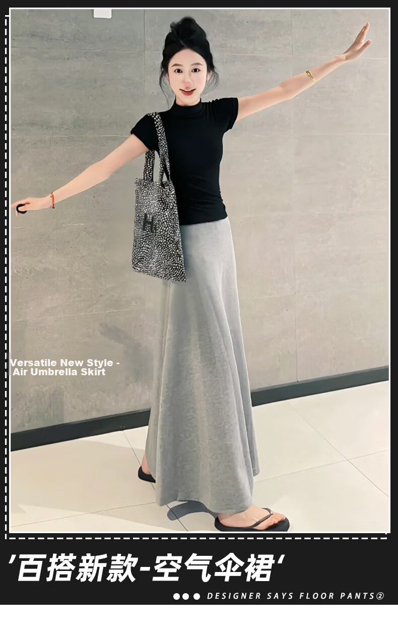 Langsha Women's Summer New Elastic High-Waist Elegant Long Mermaid Skirt Slim Fit A-Line Pencil Skirt 1