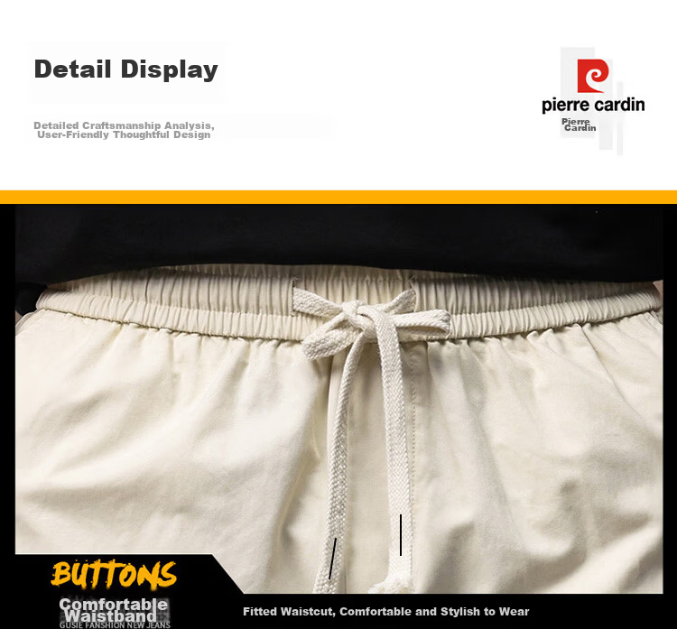 Pierre Cardin Men's Shorts, Summer Father's Day Gift, Loose Cargo Pants, Pure Cotton Breathable Five-Point Shorts for Men, Off-White, XL 16