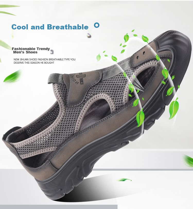 Jingzhenlianggong New Casual Sandals High-Quality Ultra-Soft Men's Breathable Sandals Wear-Resistant Non-Slip Dark Brown [Water-Resistant] Size 41 4