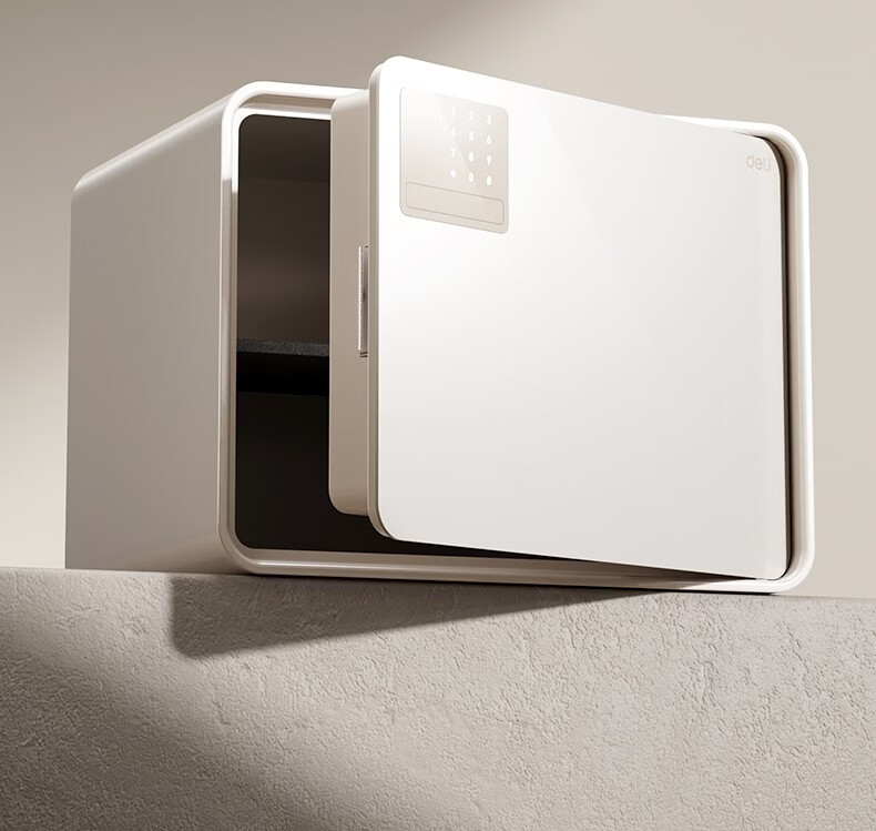 Deli Safe 26th Anniversary New Home Safe Supreme 30cm Password Unlock Small Security Box Anti-Theft Piggy Bank Automatic Door Opening AE224 White 2