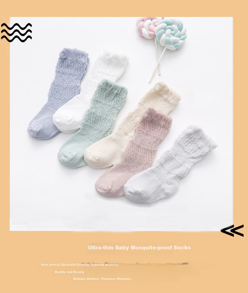 JOYNCLEON Baby Long Socks Summer Thin Over-the-Knee Newborn Anti-Mosquito High Tube Socks Jyf183133 1