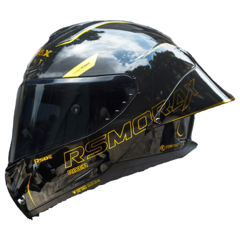 MOTORAX R50SPRO Motorcycle Helmet Unisex Four-Season Full Face Helmet with Large Rear Wing Street Helmet RIDER MC6 L