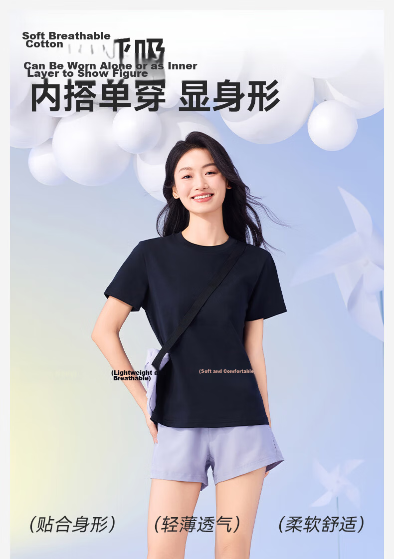 MiiOW 100% Cotton Women's Crew Neck T-Shirt Loose Fit Spring Summer Lightweight Casual Basic White Tee 2