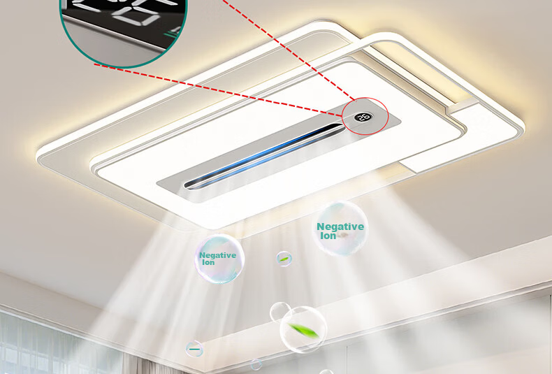 Delpure Eye-Care Living Room Ceiling Light with Bladeless Fan Integrated Modern Minimalist Main Lamp Large Airflow New Model 21