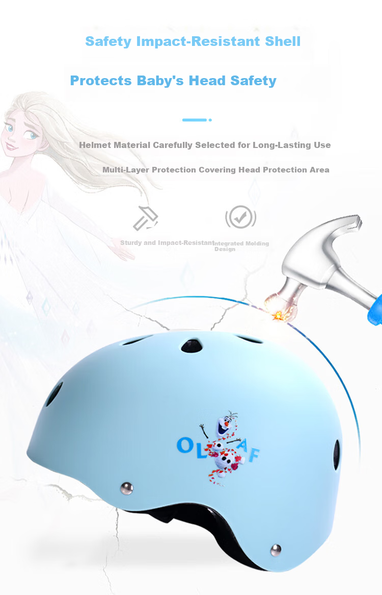 Disney Kids Adjustable Helmet for Roller Skating, Scooter, Bicycle Riding, Anti-Fall Protective Gear, Balance Bike, Girl Elsa 3