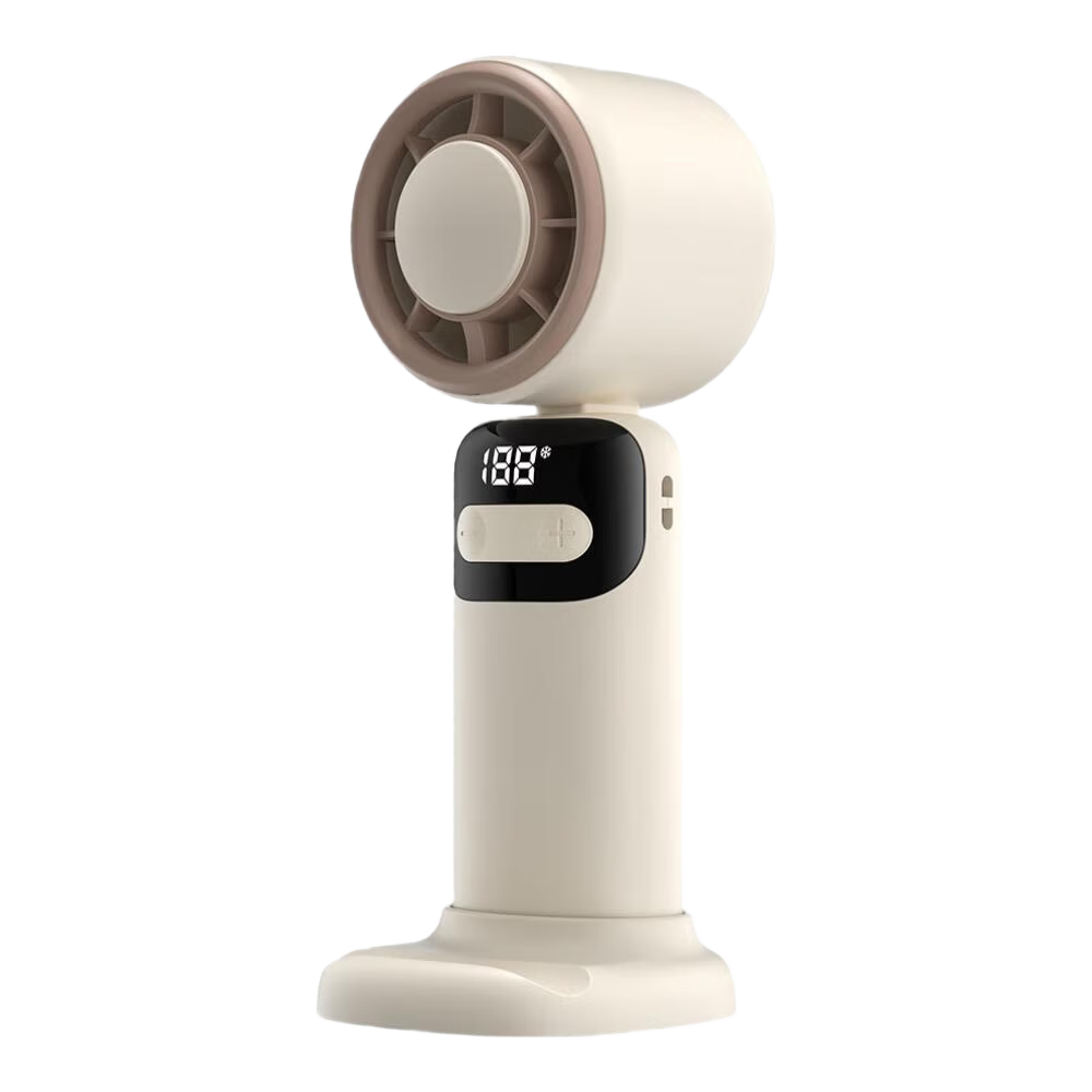 KOVOL [Better Than Air Conditioning Ice] Handheld Mini Fan Cooling Semiconductor Long Battery Life Foldable Portable Rechargeable Turbine High-Speed Cooling Device for Office, Student Dormitory, Desktop And Outdoor Use