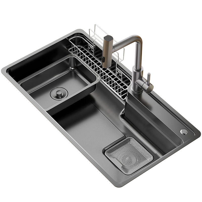 Yuhongfeiyu Kitchen Sink, Multifunctional Large Single Basin, Thickened 304 Stainless Steel, Household Vegetable Washing Basin, Large Single Basin Sink, TC75SC
