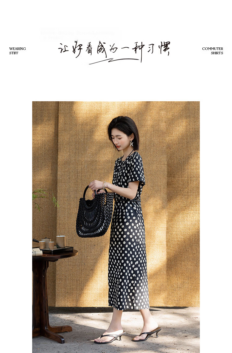 Demana Oxygen Pure Cotton Summer Elegant Floral Shoulder-Pleated Waist-Slimming Dress for Women 9