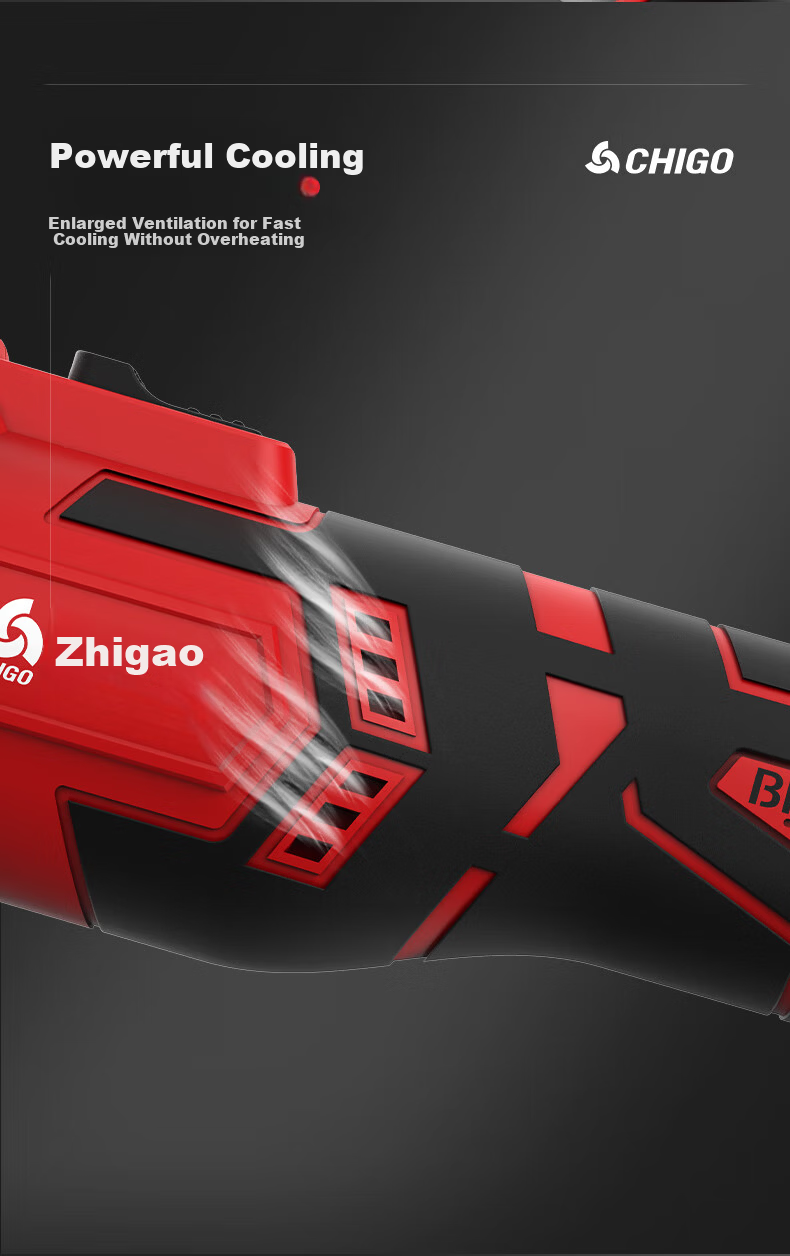 CHIGO Brushless Angle Grinder High-Power Cordless Cutting Machine Multifunctional Polishing and Grinding Lithium Battery Polisher 15