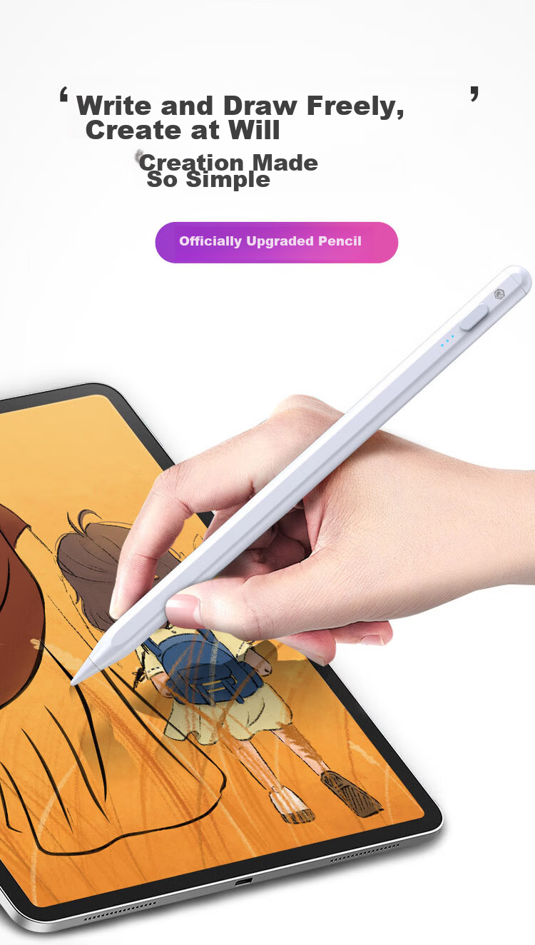JD Original Capacitive Stylus for IPad, Compatible with Apple Pencil 2nd Generation, Suitable for 2020/2021 Pro/Air/Mini/iPad11 Tablets, Touchscreen Writing Pen, Anti-Mistouch 2