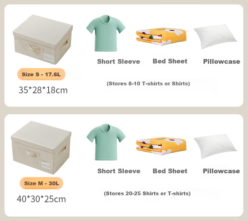 KATEI STORY Japanese Wardrobe Storage Basket Clothes Storage Box Fabric Storage Basket Foldable Storage Basket Clothing Storage Box 11