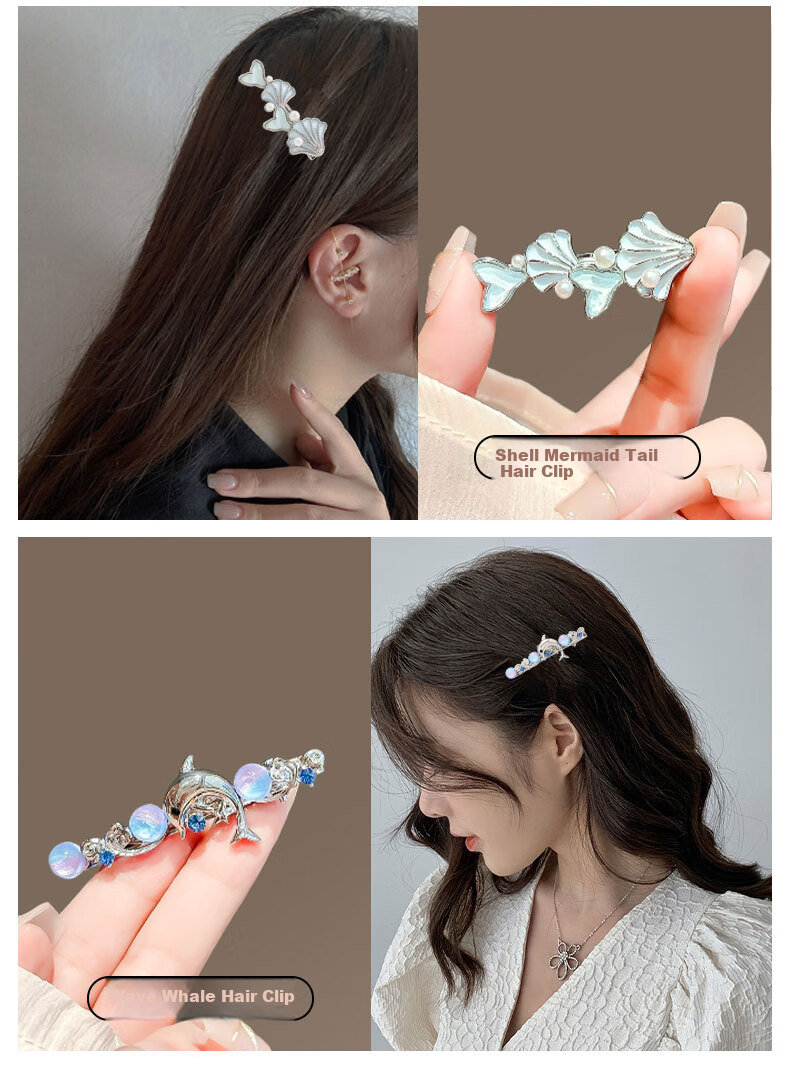 Enchanting Cat Hair Clip Back of Head 2026 New Hairpin Claw Clip Shark Clip for Girls Birthday Children's Day Gift High-End 6