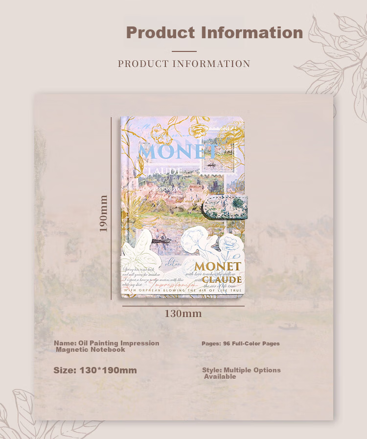 Ziyi Vintage Horizontal Line Notebook Hollow Diary Student Journal Thick High-Quality Hand Account Stationery Gift Flower Bloom Tea Mi SZB66-1 2