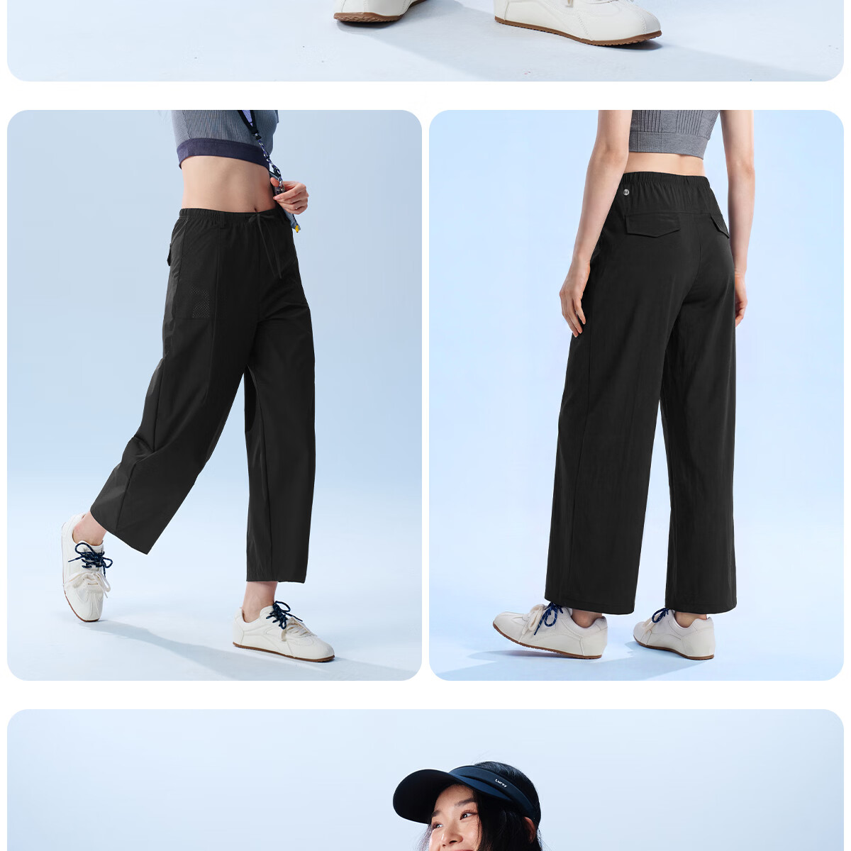 361° Women's Lightweight Outdoor Ice-Cooling Sun Protection Capri Pants Summer Thin Loose Casual Straight-Leg UPF50+ 26