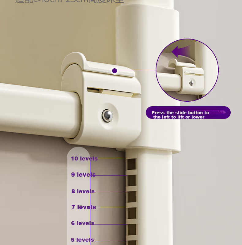 AVENT Children's Bed Rail Baby Anti-Fall Bedside Guardrail Foldable Bed Fence 13