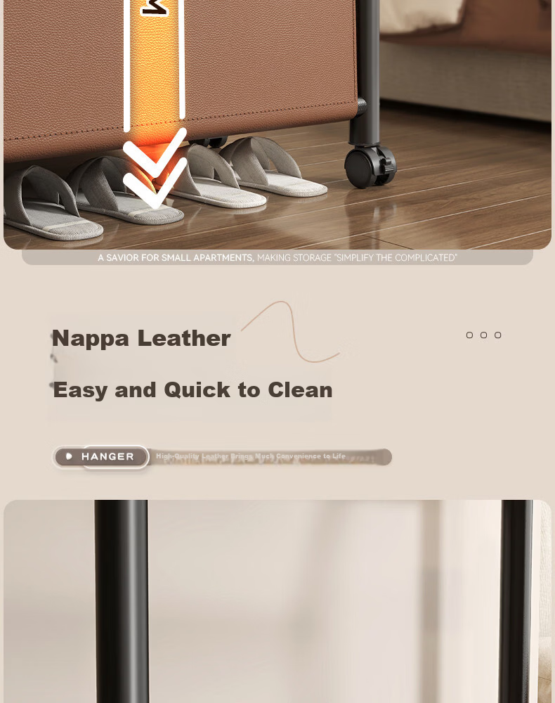 Muhan Yue Floor Standing Coat Rack Bedroom Home Clothes Hanger Storage Drying Rack Indoor Mobile Clothing Rack 8