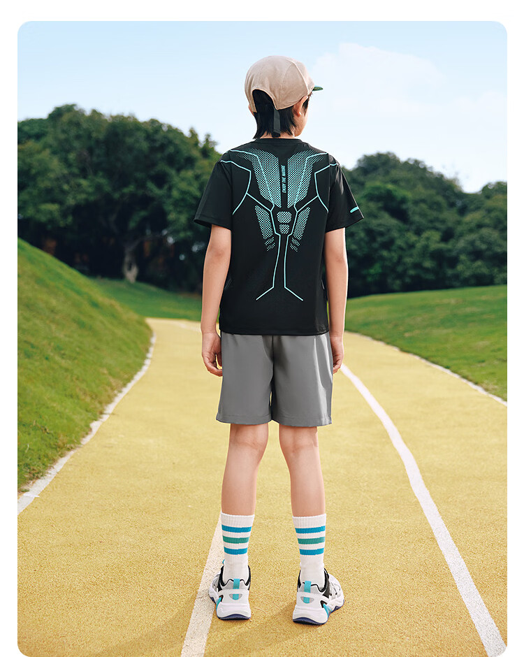 Balabala Kids Boys Short Sleeve Set Girls Two-Piece T-Shirt 2026 New Summer Quick-Dry Sports Pants Cooling 41
