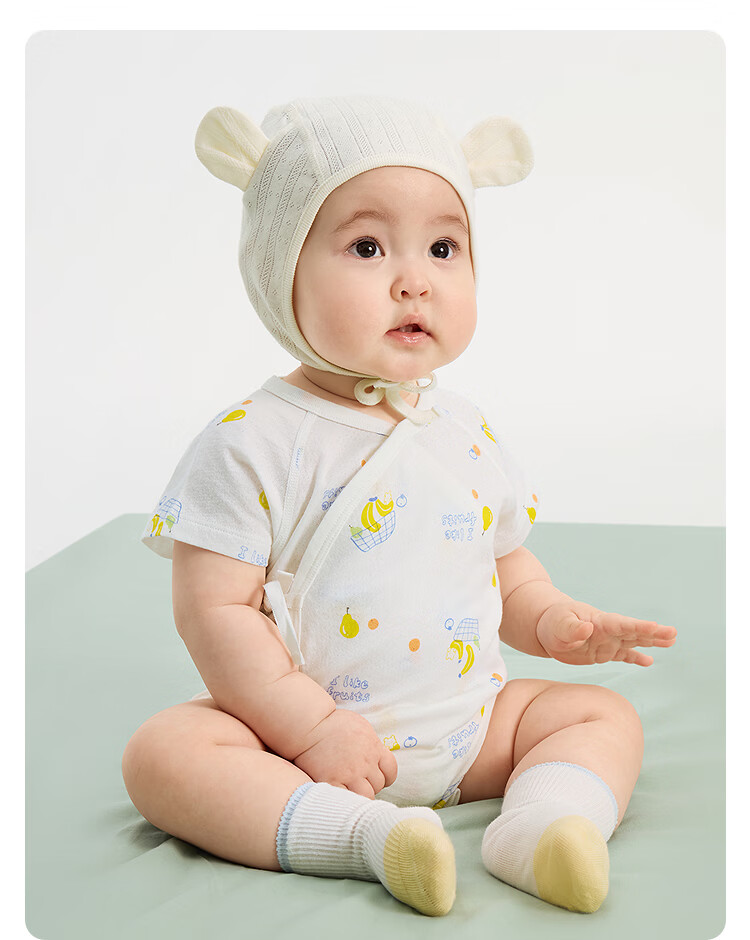 BALABALA Children's Cotton Triangle Shirt, New Summer Thin Style, Baby Bodysuit Two-Piece Set, for Newborns 0-6 Months 41