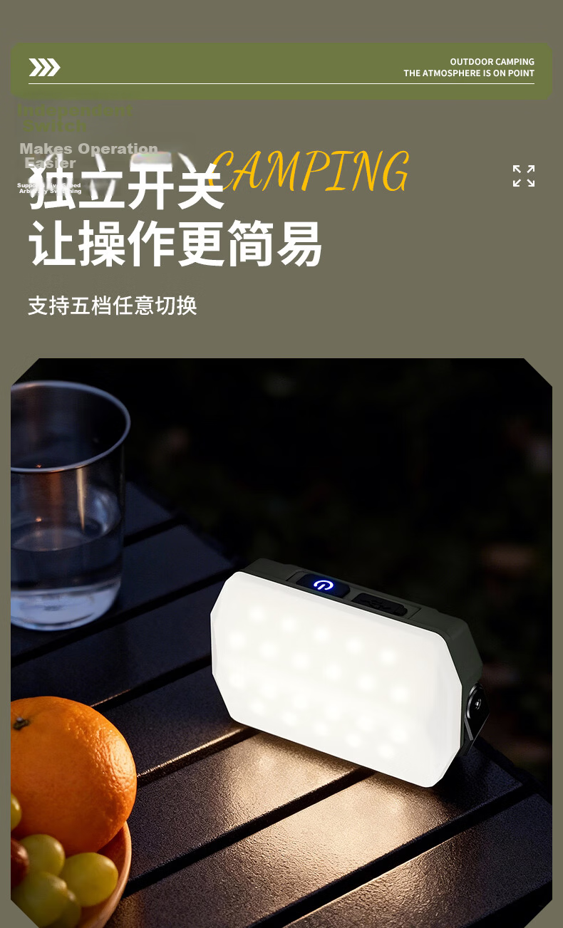 Dexu Outdoor Camping Lantern Long-lasting 72H Emergency Power Outage Home Rechargeable Camping Tent Decorative Ambient String Lights 3