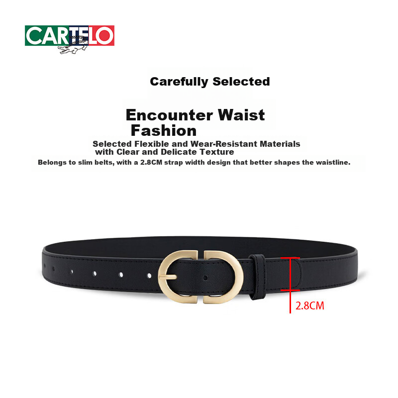 CARTELO Women's Leather Belt Denim Waist Belt Korean Style Fashion Versatile Pin Buckle Belt Birthday Gift for Girlfriend