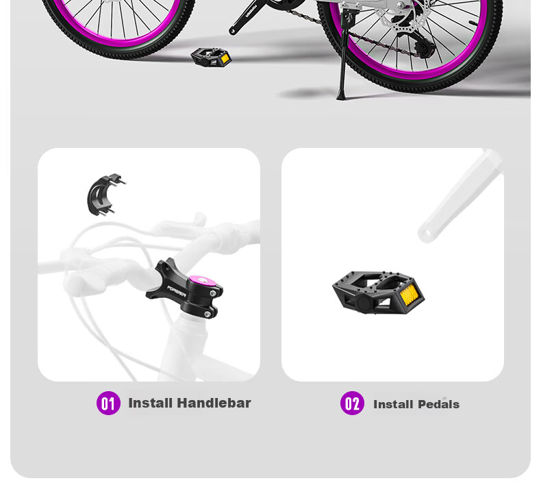 FOREVER Aluminum Alloy Children's Bicycle 6-12 Years Boys and Girls Student Bike Ultra-Light Gear Mountain Bike 20 Inch 23