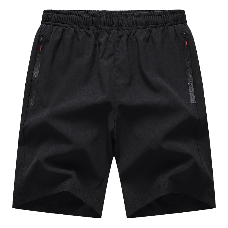 VANCAMEL Men's Summer Ice Silk Thin Five-Point Loose Breathable Stretch Sports Shorts Black 4XL