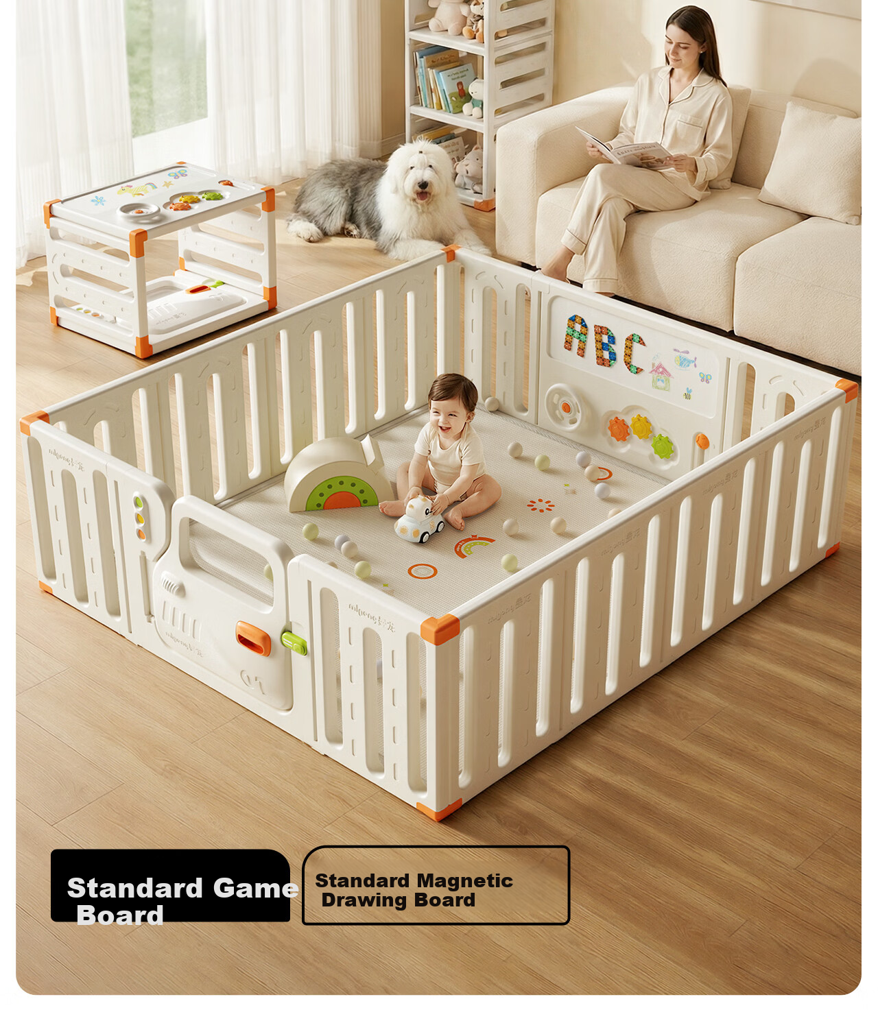 Manlong Dream Car Fence Baby Safety Gate Home Living Room Crawling Mat Floor Walker Guardrail 10+2 2