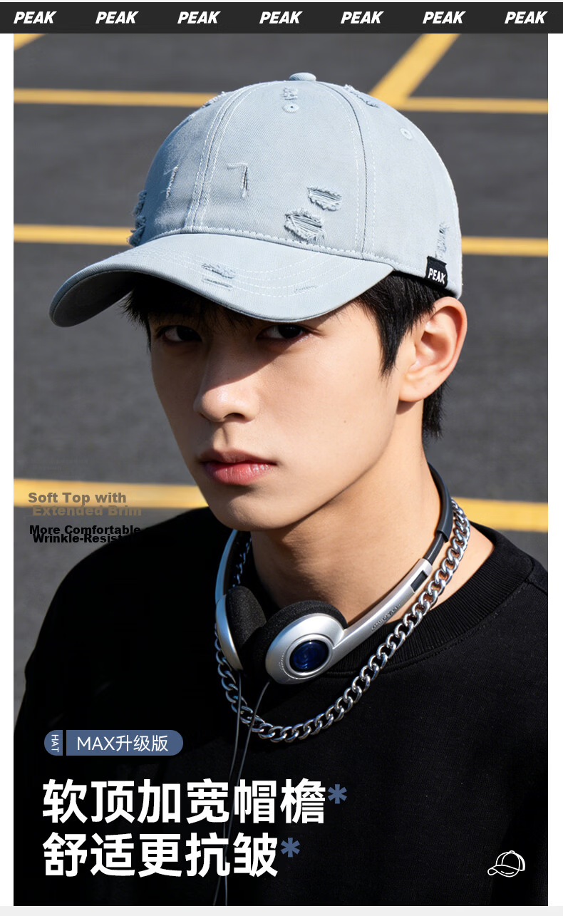 Peak Duckbill Cap Couple Outdoor Cycling Sun Protection Hat Trendy Cool Street Dance Youth Fashion American Vintage Distressed Baseball Cap 5