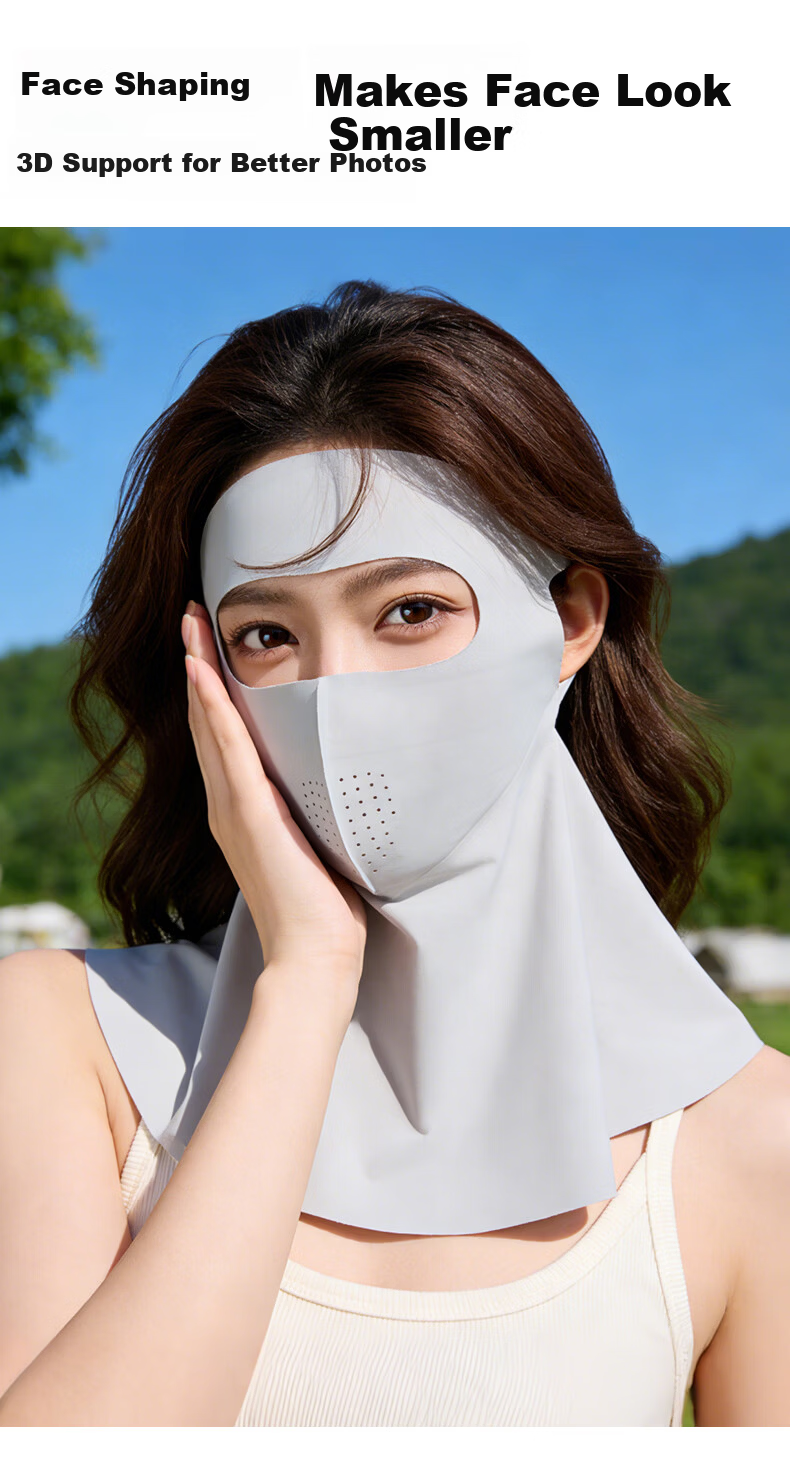 Miiow Women's Summer Sunscreen Face Mask UV Protection Ice Silk Sun Mask Facekinis 2026 Lightweight Outdoor Face Cover 4