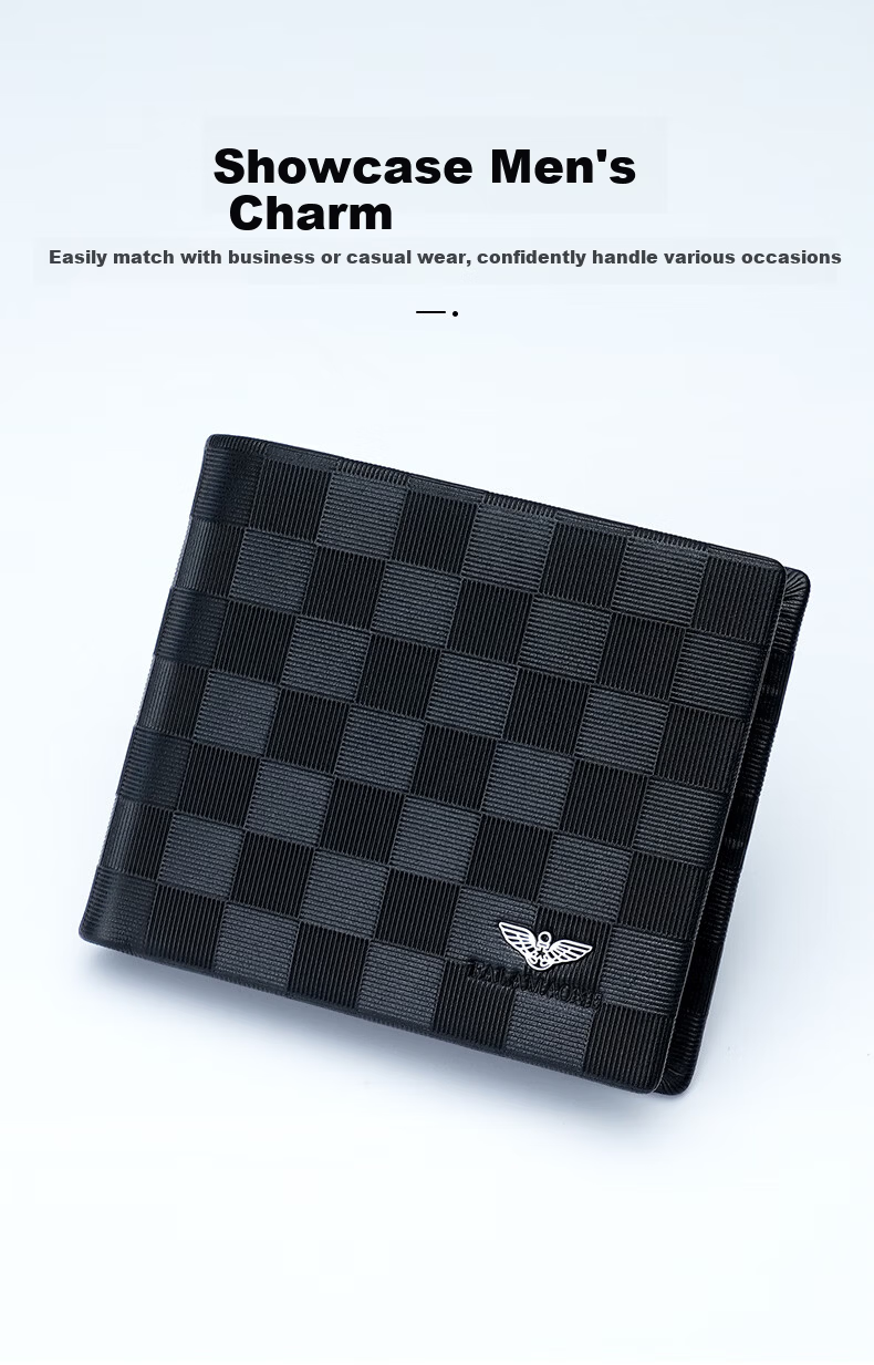 FALAMAONE Armani Men's Leather Wallet Gift Box with Automatic Buckle Father's Day Gift for Dad 3