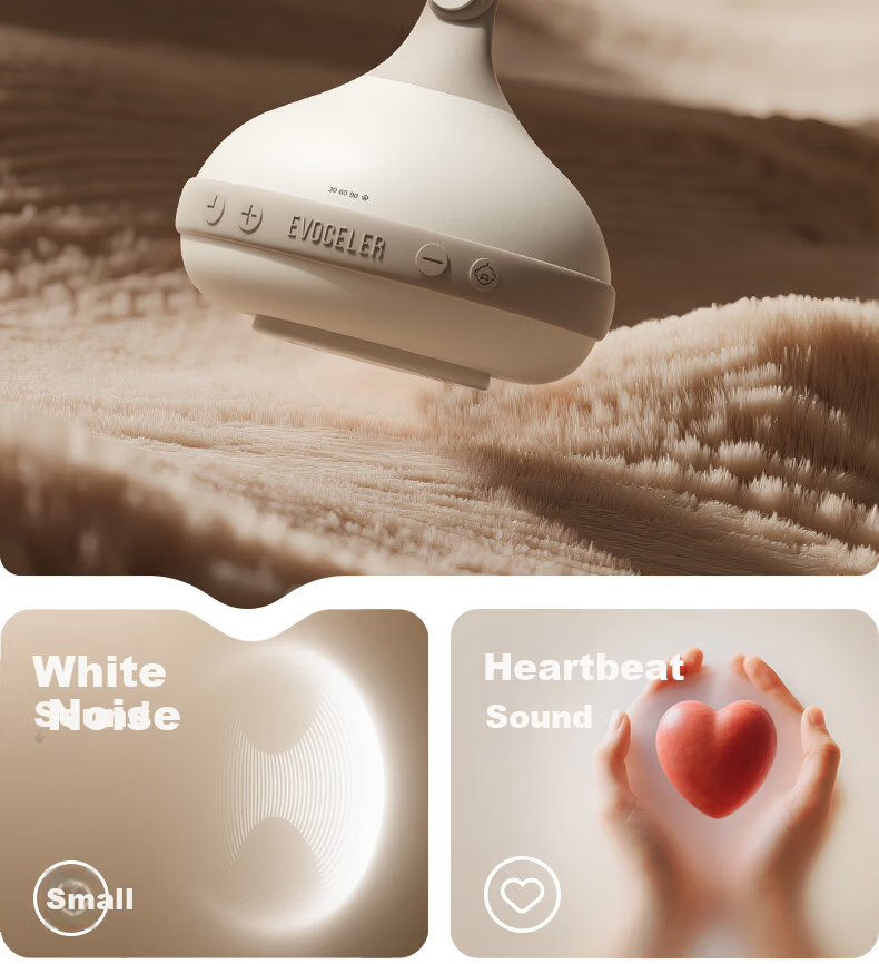 EVOCELER UK Baby Soothing Sleep Device 0-6 Months Portable White Noise Machine Sleep Aid Music Sleeper 5