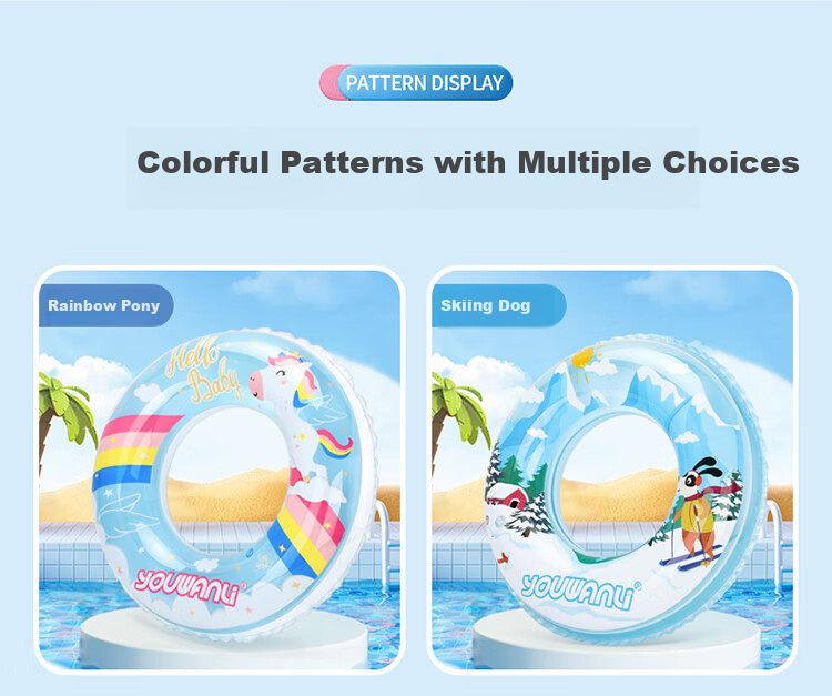 Kingpou Kids Underarm Swim Ring Boys and Girls Swimming Float Mermaid Design Y303 Size 70# 6