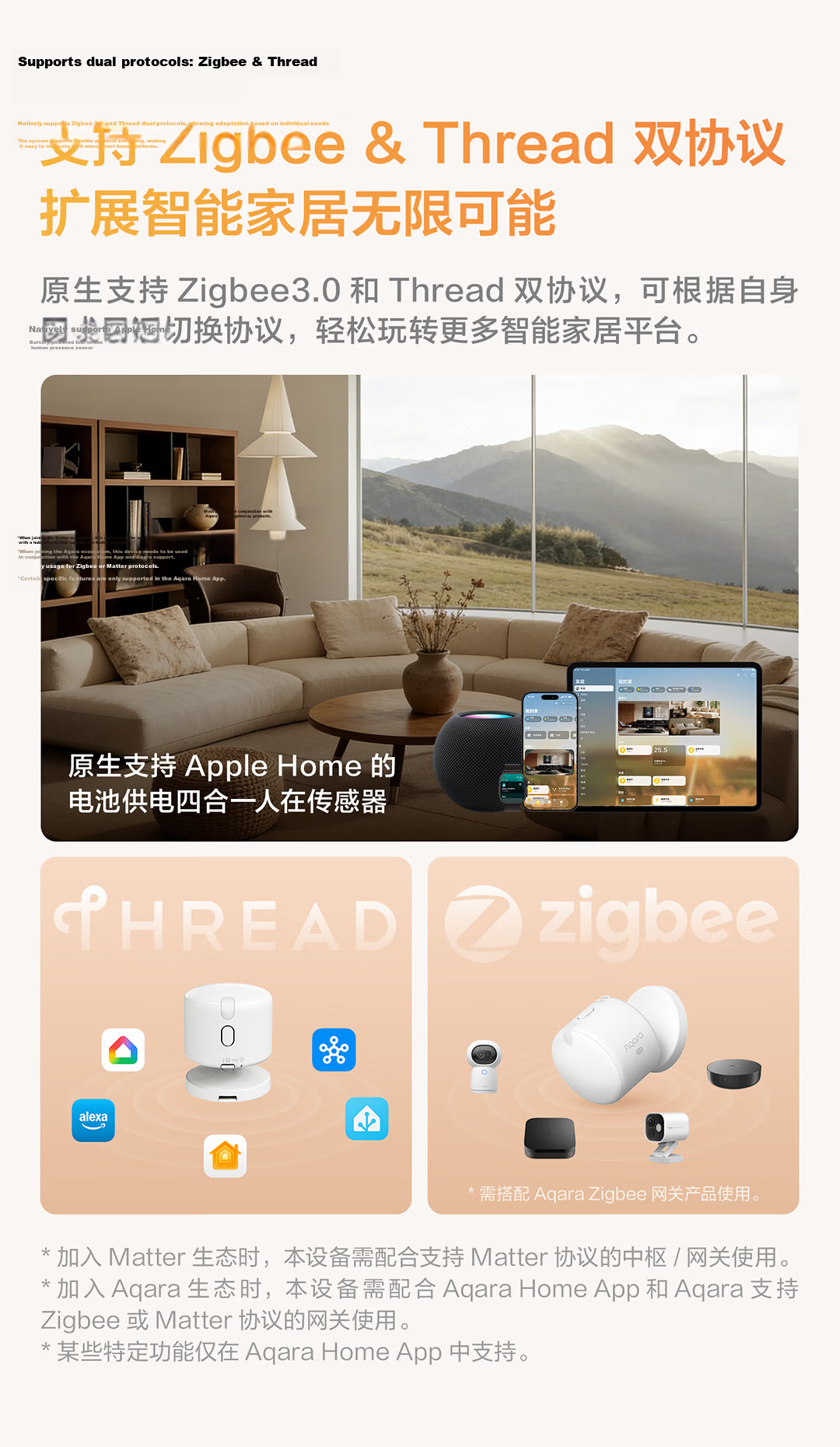 Aqara Lumi United Multi-Dimensional AI Human Presence Sensor FP310 Compatible with Apple HomeKit 10