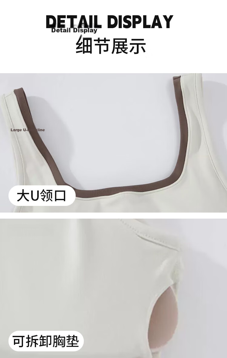 Ziyouxi Women's Summer Thin Vest with Built-in Chest Pad High-end Yoga Bra Running Fitness Training Top 6