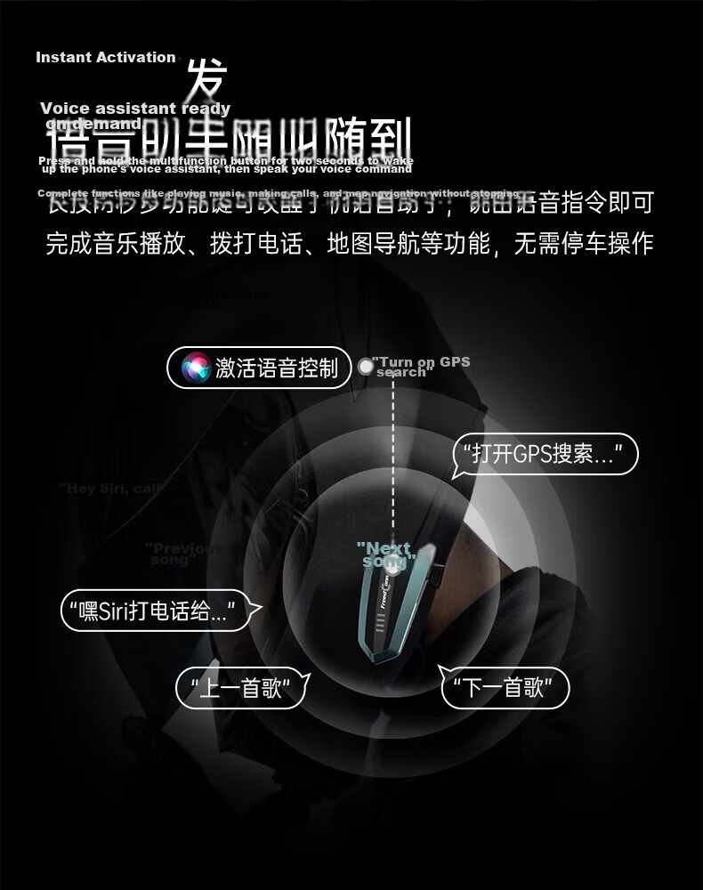 FreedConn Luyi FX PLUS Helmet Bluetooth Headset Motorcycle Intercom MESH One-Key Connection AI Noise Reduction 6