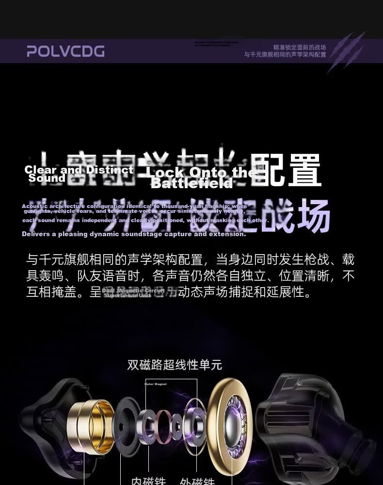 Platinum Shadow Claw Wired In-Ear Gaming Earphones with Round Hole Type-C Interface, Delta PUBG FPS Mobile PC Esports Dedicated, Sound Localization, HD Microphone, Noise Cancelling Call 5