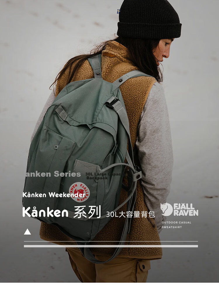 FJALLRAVEN Kanken Single and Double Shoulder Backpack Large Capacity Gym Bag 23802-457 Lavender Purple 30L 1