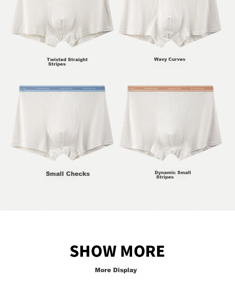 Hodo Kids Pure Cotton Antibacterial Boys' Underwear Age 7A Antibacterial Crotch Developmental Underwear 4-Pack Solid Color Stripes 180 14