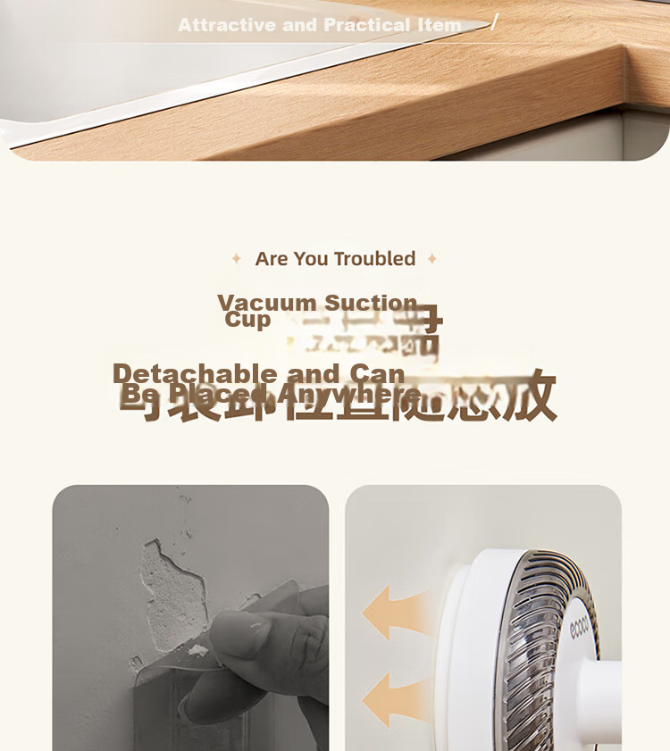 Ecoco Suction Cup Bathroom Hook Six-Claw Rotating No-Drill Wall-Mounted Bath Ball Hair Tie Storage Rack Adhesive Hook Kitchen Utensil Holder 17