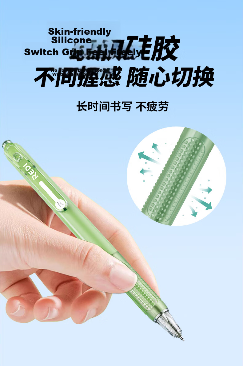 Lepusen Lewei Retractable Gel Pen 0.5mm Black Quick-Dry Signature Pen Exam Practice Student Refill Large Capacity Office Supplies 665 6-Pack Full Series 5