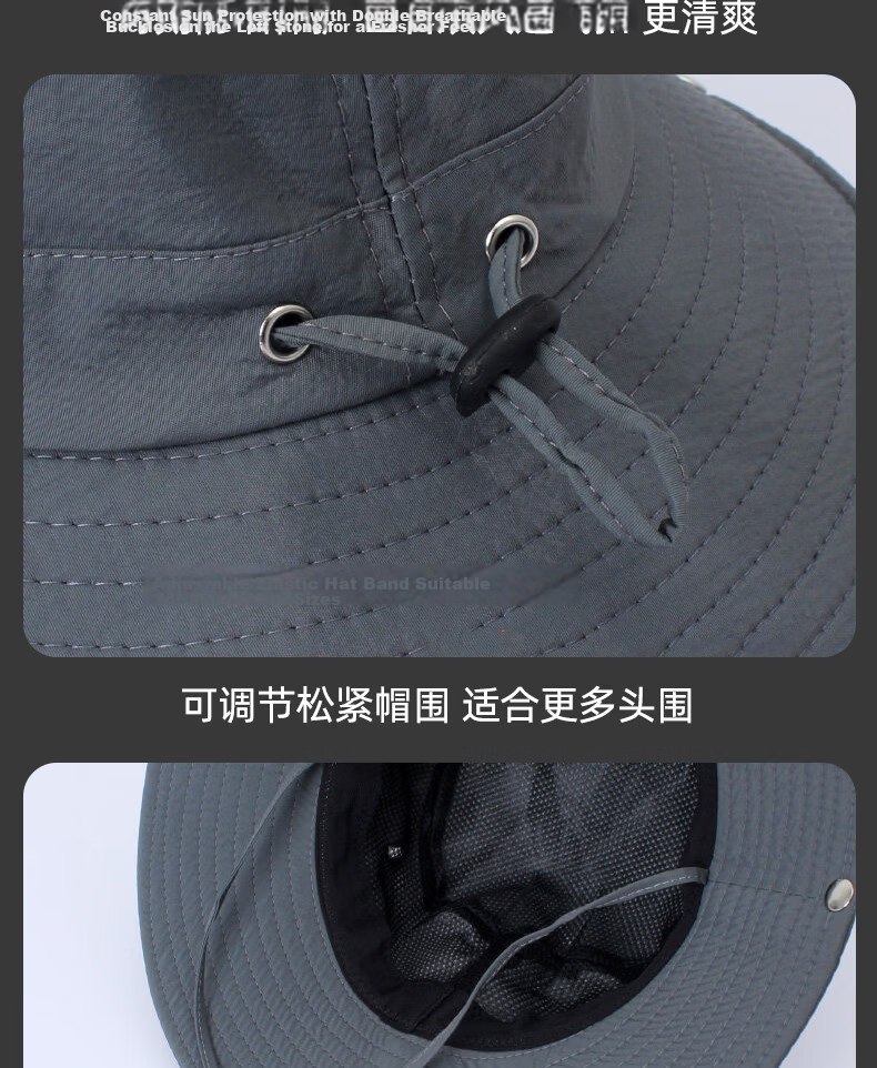 Romon Men's Fisherman Sun Protection Hat Summer Outdoor Breathable Sunshade Cap for Mountaineering Fishing Hiking UV Protection Wide Brim 16