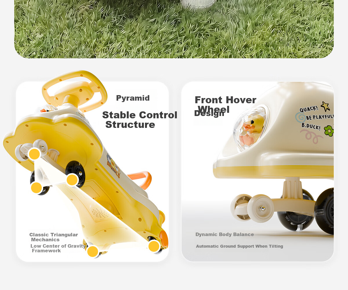 Le Little Yellow Duck Children's Twist Car 1-3-8 Years Old Baby Toy Boys and Girls Birthday First Year Gift Glide Scooter 10